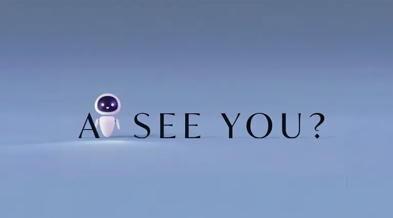 AI visibility concept with 2 hands.