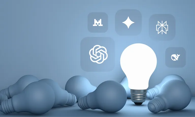 AI search visibility concept with speed and performance graphics.